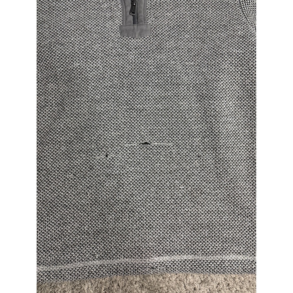 Orvis Mens Gray Textured Sherpa Lined Quarter Zip Pullover Sweater Large - Picture 5 of 10
